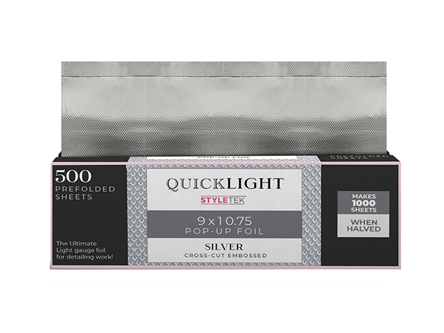 Styletek Quicklight Silver Pop Up Foils 9 x 10.75" 500 Pack Pre-Folded Pop Up Cross - Cut Embossed Highlighting Foils