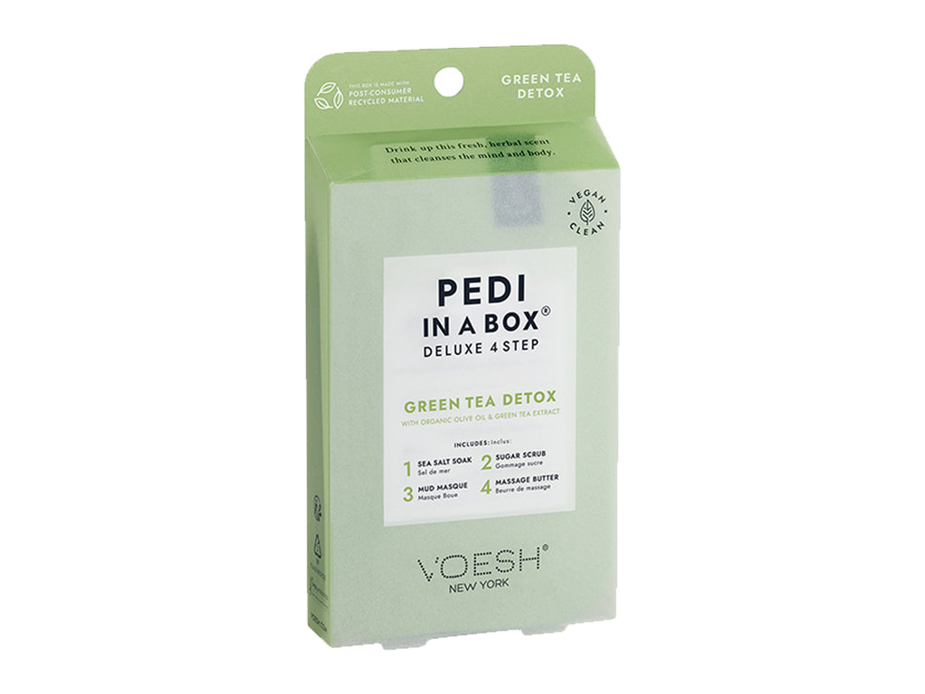 Voesh Pedi In A Box - 4 Step Green Tea Detox, Vegan Pedicure In A Box Kit, KBeauty, Voesh NZ