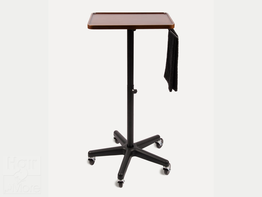 Framar Bamboo Salon Trolley, Hairdressing Salon Trolley - Eco Friendly Made From Bamboo - Fits All Your Colouring Needs With A Towel Holder, Adjustable Height Salon Trolley With Towel Holder