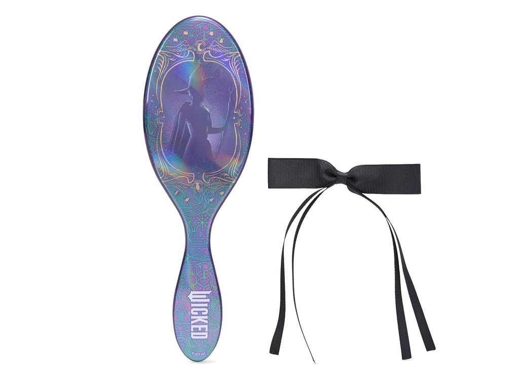 Wet Brush Original Detangler Brush - Wicked - Elphaba Brush & Bow Clip Set, Wet Brush Detangler Brush For Use On Wet Or Dry Hair, Not For Use With Hair Dryer
