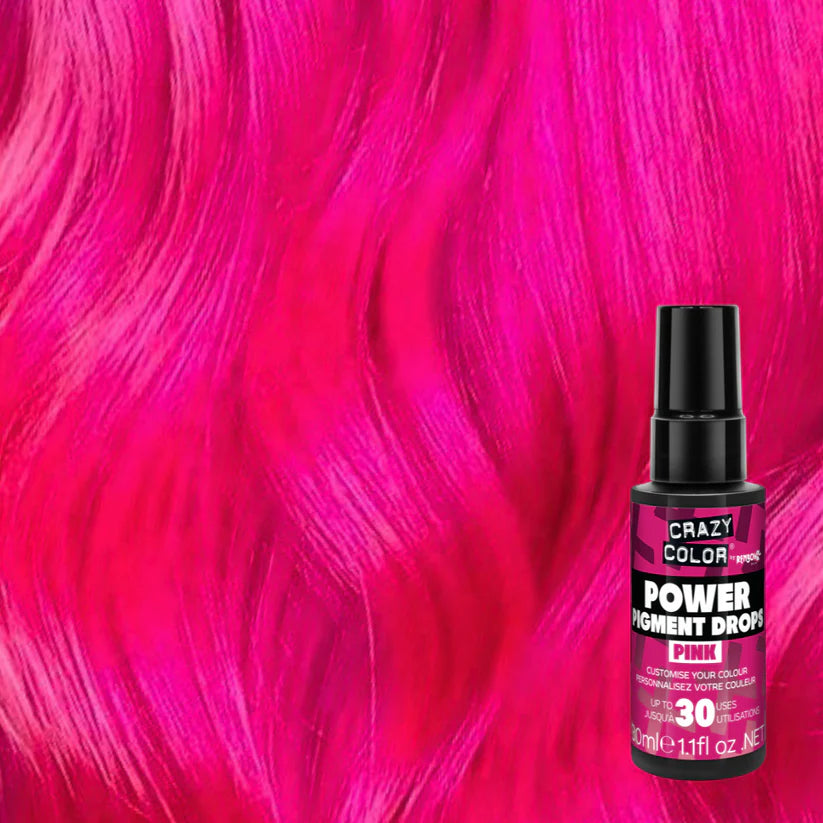 Crazy Color Power Pigment Drops - Pink 30ml (High Concentration Colour)