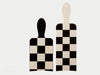 Framar 2 Pack Balayage Paddle Boards Checked Out Pattern In Cream & Black, One Short And One Long, Curved Edge Highlighting Boards