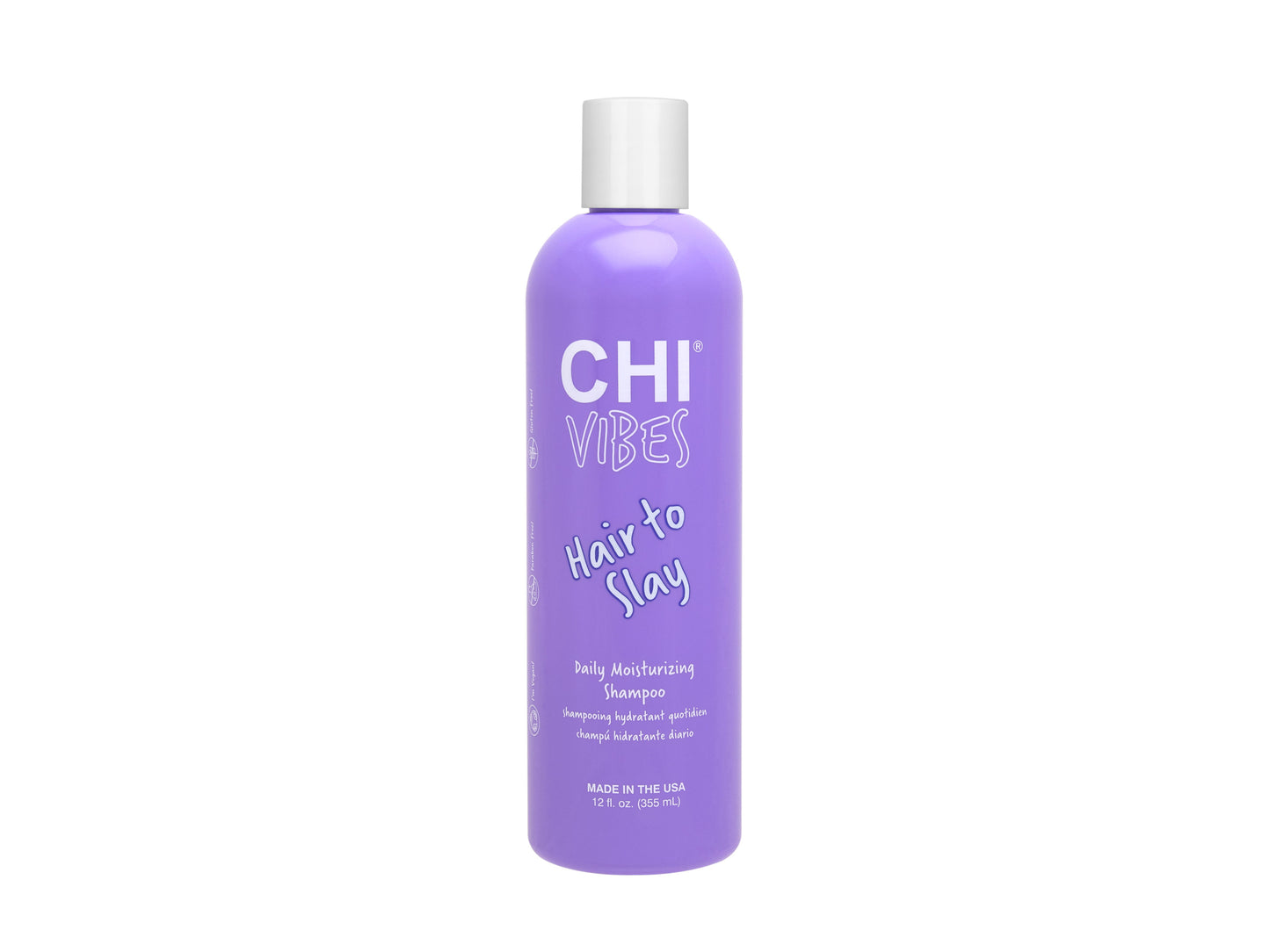 Chi Vibes Hair To Slay Daily Moisturizing Shampoo 355ml, Nourishing Shampoo Ideal For Daily Use For Dry Hair, Shampoo Ingredients Include Squalane For Preventing Damage And Breakage & Proteins + Amino Acids + Vitamins + Avocado Oil For Moisture, Official Chi Stockist NZ, NZ Hair and Beauty Supplies, Professional Salon Supplies