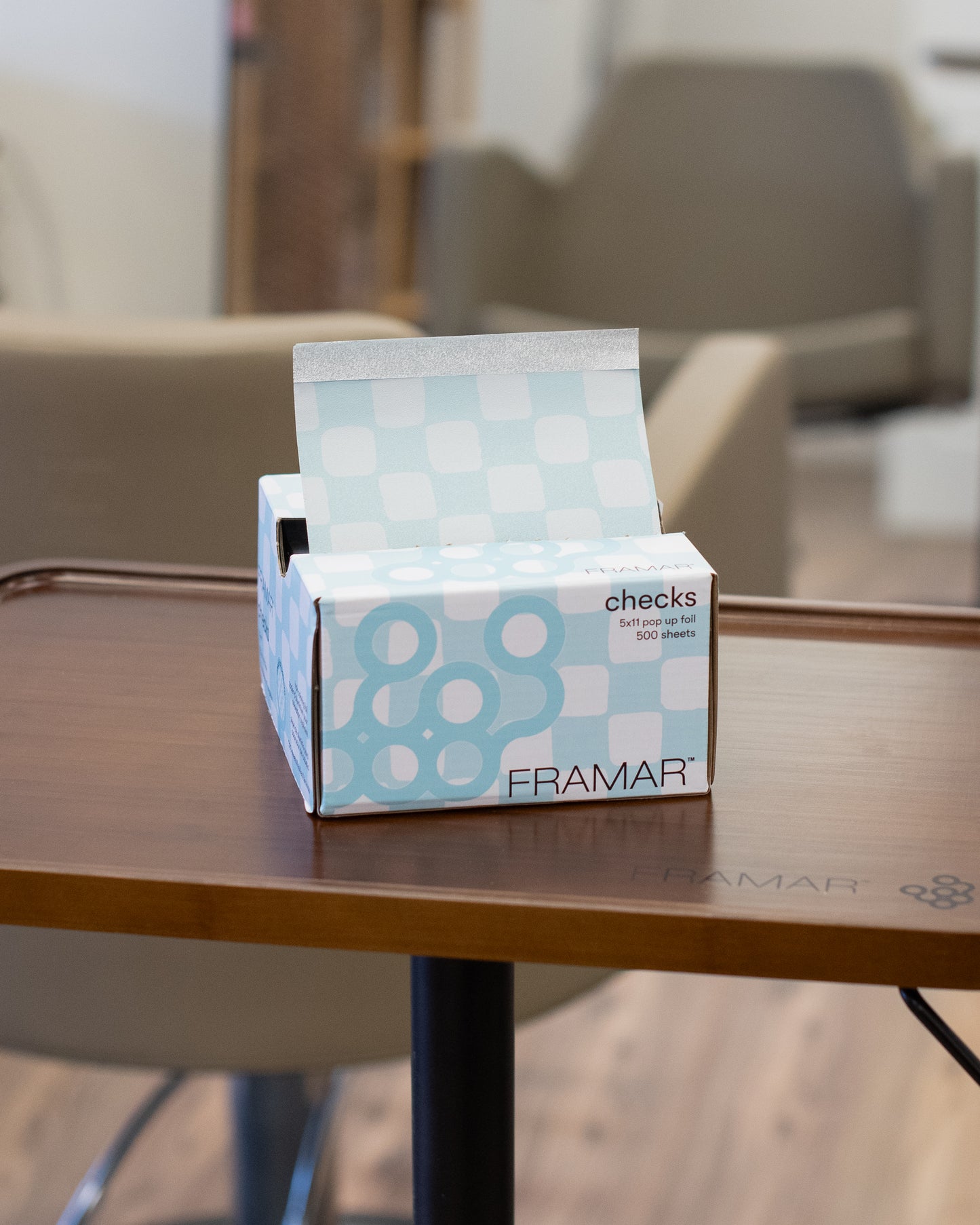 Framar Light Blue Checkered Pop Up Foil (500ct) 127 x 280mm (5x11)