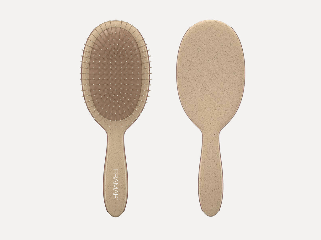 Framar Limited Edition 'Terra' Wheat Fibre Detangle Brush - Canvas, Earthy Toned Hair Brush Made From Biodegradable Wheat Fibre