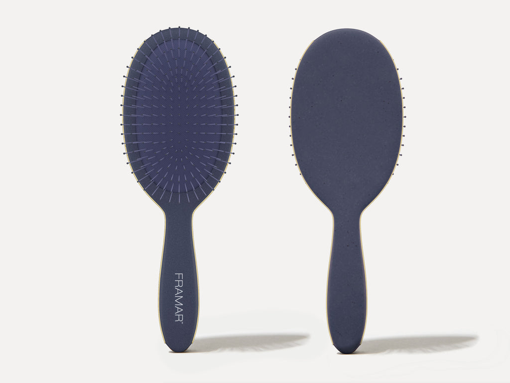 Framar Hair Detangling Brush - Dark Academia Midnight, Dark Blue Hair Brush With Gold Detail