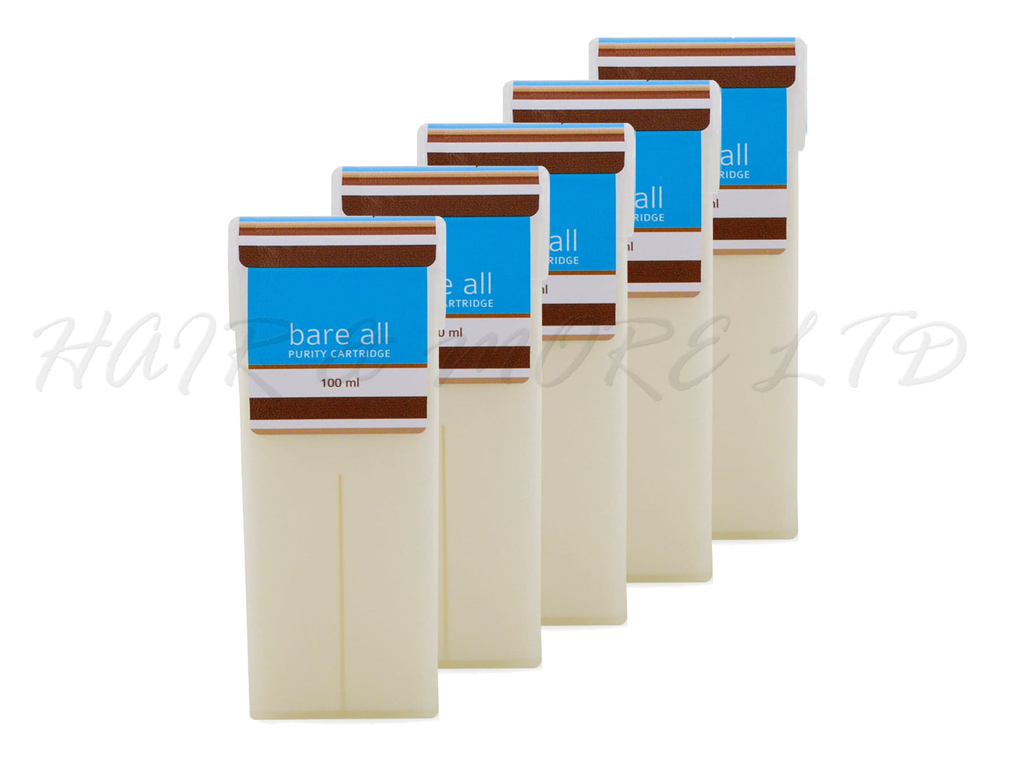 Bare All Warm/Strip Wax Cartridge 100ml - Purity x 5, Warm Wax For Hair Removal - Ideal For Larger Areas Like Legs And Arms, Wax Strips Required For Use, Best Heated In A Wax Cartridge Heater For Even Heating, Roll On Wax, Professional Hair And Beauty Supplies NZ, Salon Supplies NZ