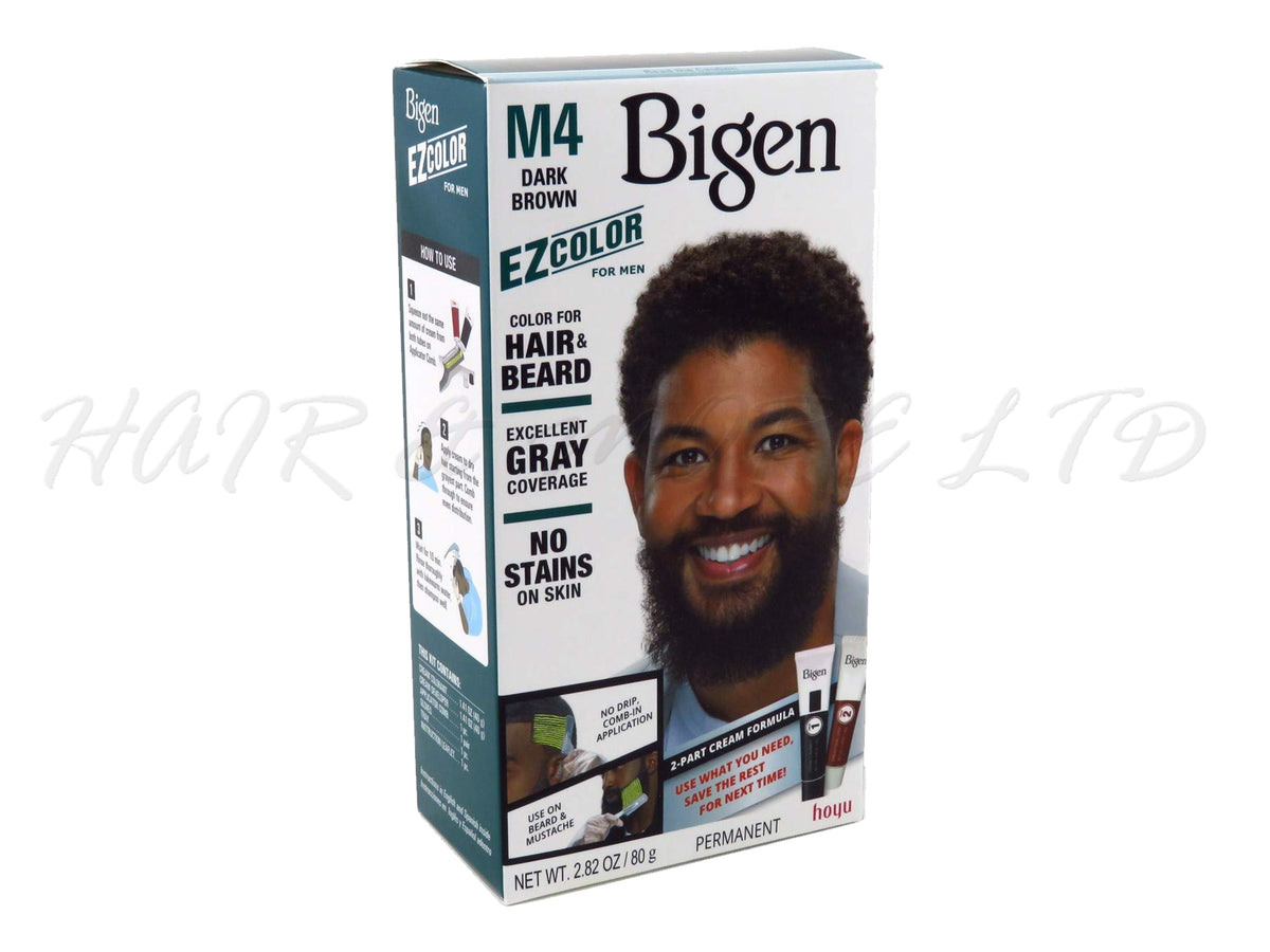 Bigen EZ Colour For Men Hair + Beard/Moustache Colour - M4 Dark Brown, Mens Easy To Use Comb-In Hair + Beard + Moustache Colour - No Ammonia, Mens Hair Colour With Great Grey Coverage - No Skin Staining, Bigen - Mens Grooming Products, Just For Men, NZ Barber Supplies, NZ Salon Supplies