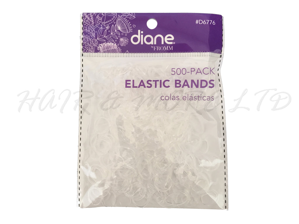 Diane Bulk Hairdressing Clear Elastic Hair Bands - 500 Pack