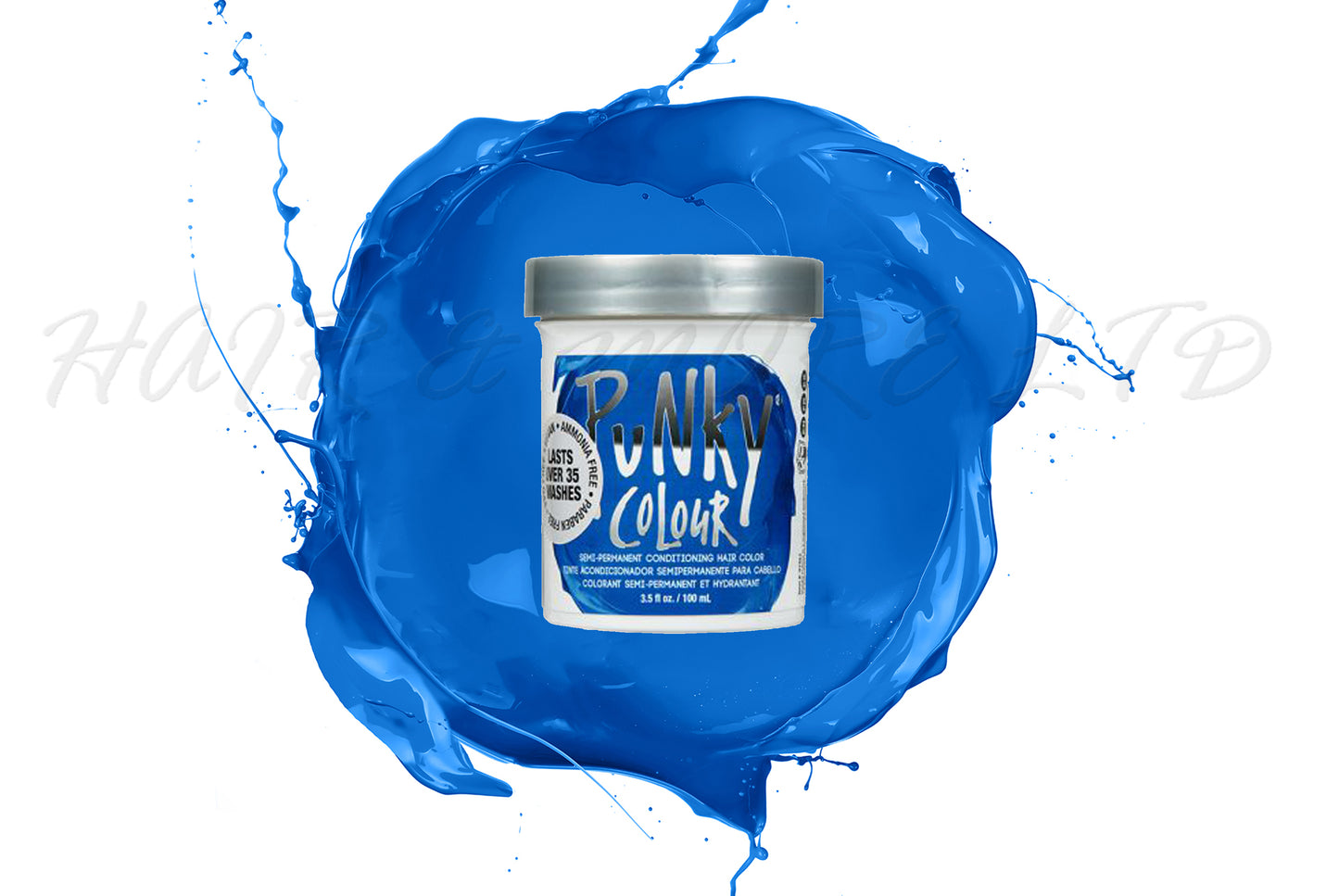 Punky Colour Atlantic Blue 100ml, Punky Colour Atlantic Blue Is The A Truly Bright True Blue - The Most Vibrant Blue In This Range, Intermixable With The Rest Of The Punky Colour Range - Create And Customize Your Shade By Adding To Other Shades In The Punky Colour Range, Unleash Your Inner Hair Artist With Punky Colour, Funky Hair Colour, Creative Hair Colour, Professional Hair And Beauty Supplies, NZ Salon Supplies