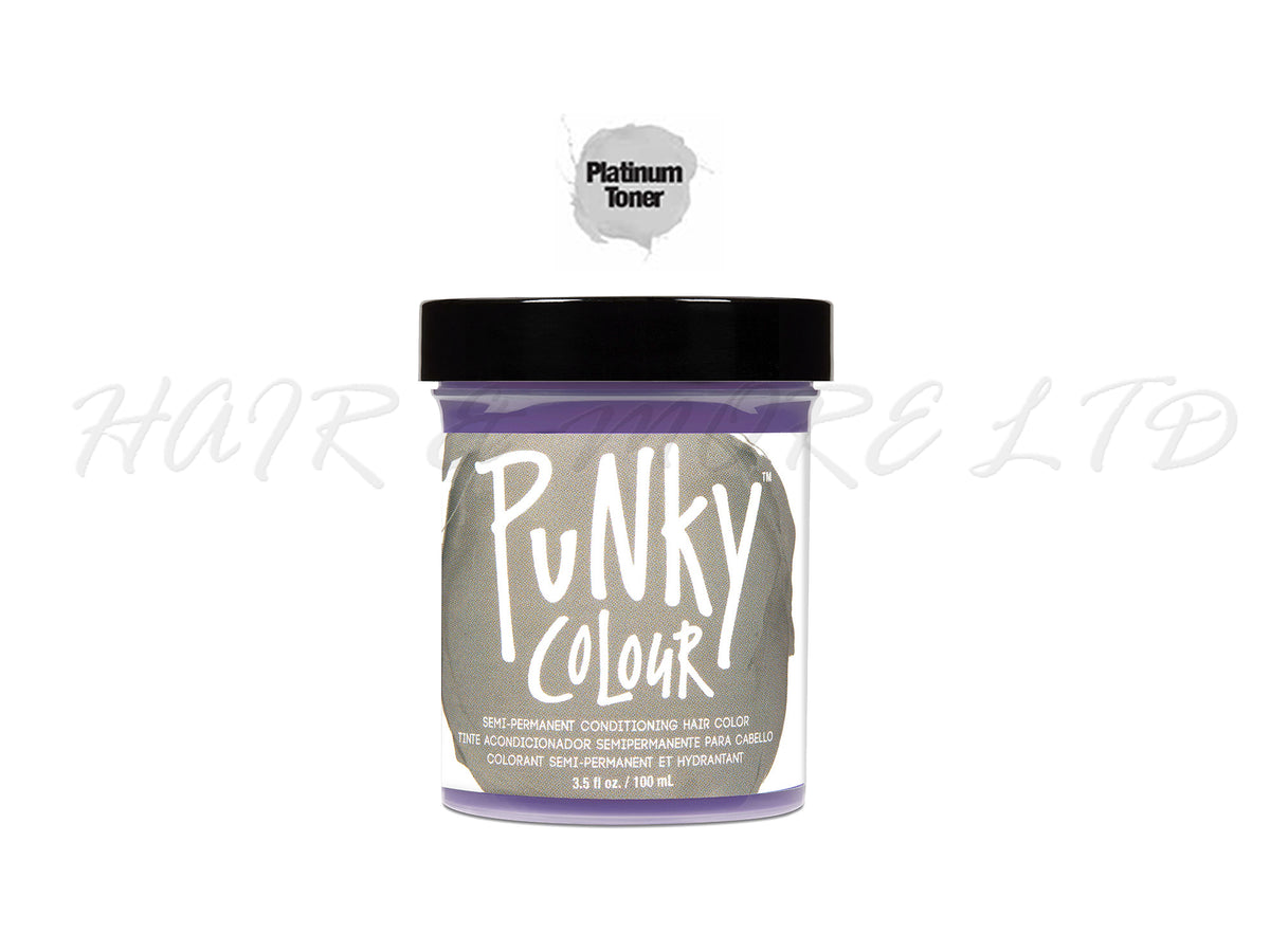 Punky Colour Platinum Toner 100ml, Punky Colour Platinum Toner Is A Very Pale Violet Toner - Ideal For Hair With Very Little Yellow To Create A Silvery Blonde, Plays Well With The Purple Shade In The Punky Range As A Mixer, Intermixable With The Rest Of The Punky Colour Range - Create And Customize Your Shade By Adding To Other Shades In The Punky Colour Range, Unleash Your Inner Hair Artist With Punky Colour, Funky Hair Colour, Creative Hair Colour, Professional Hair And Beauty Supplies, NZ Salon Supplies