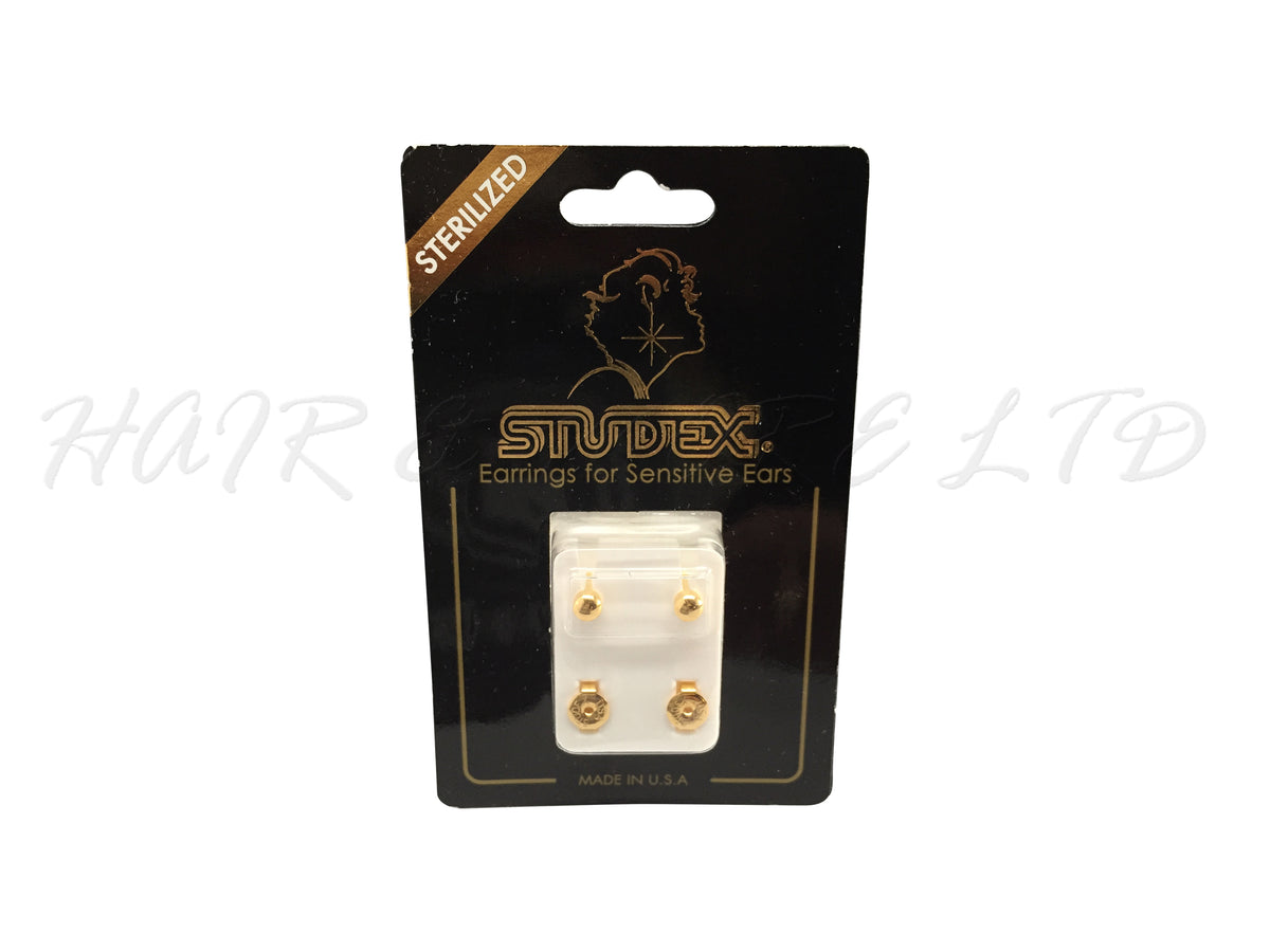 Studex Gold Plated Ball Stud Earrings, 1 Pair - Regular Size 3mm