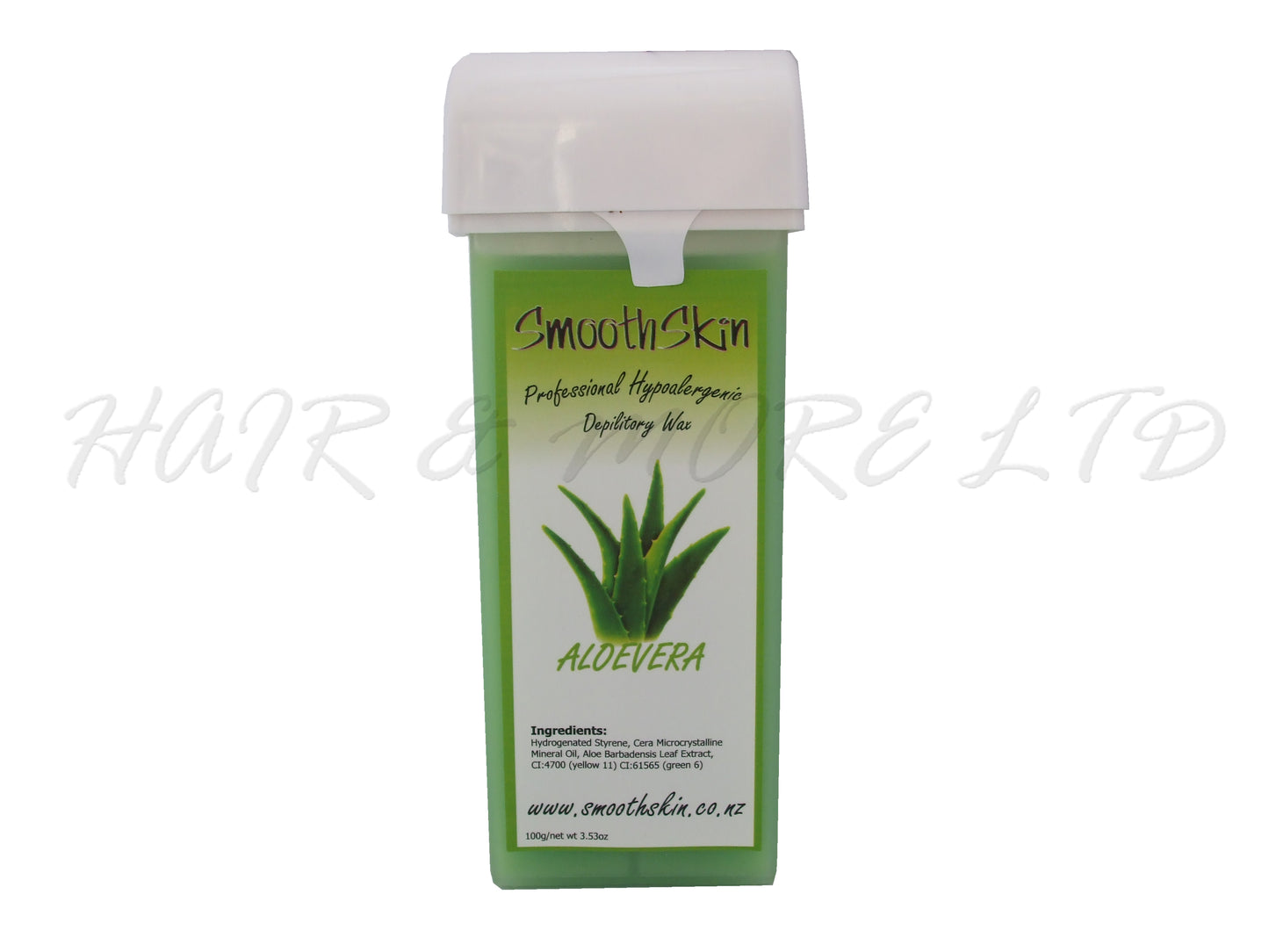 Smooth Skin Warm/Strip Wax Cartridge 100ml - Aloe Vera, Warm Wax For Hair Removal - Ideal For Larger Areas Like Legs And Arms, Wax Strips Required For Use, Best Heated In A Wax Cartridge Heater For Even Heating, Roll On Wax, Professional Hair And Beauty Supplies NZ, Salon Supplies NZ