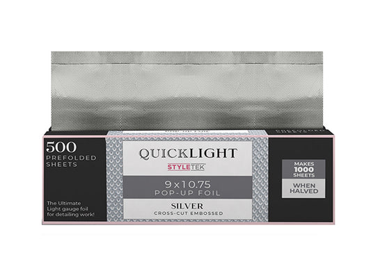 Styletek Quicklight Silver Pop Up Foils 9 x 10.75" 500 Pack Pre-Folded Pop Up  Cross - Cut Embossed Highlighting Foils