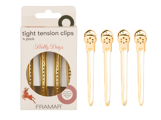Framar Holly Days Tight Tension Clips Golden 4pc
