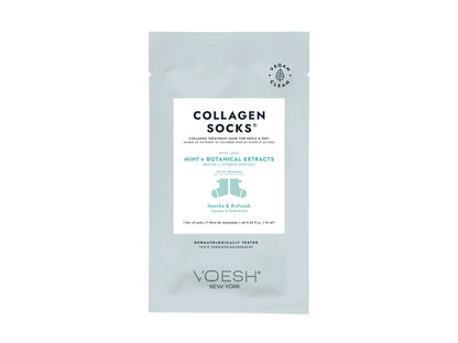 Voesh Collagen Treatment Socks 1 Pair With Mint + Botanical Extracts, Collagen Treatment Mask Socks For Heels And Feet To Soothe And Refresh, KBeauty, Voesh NZ