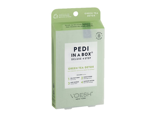 Voesh Pedi In A Box - 4 Step Green Tea Detox, Vegan Pedicure In A Box Kit, KBeauty, Voesh NZ