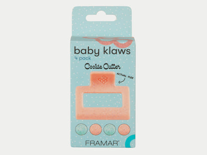 Framar Cookie Cutter Baby Klaws Glitter Hair Clips 4pk