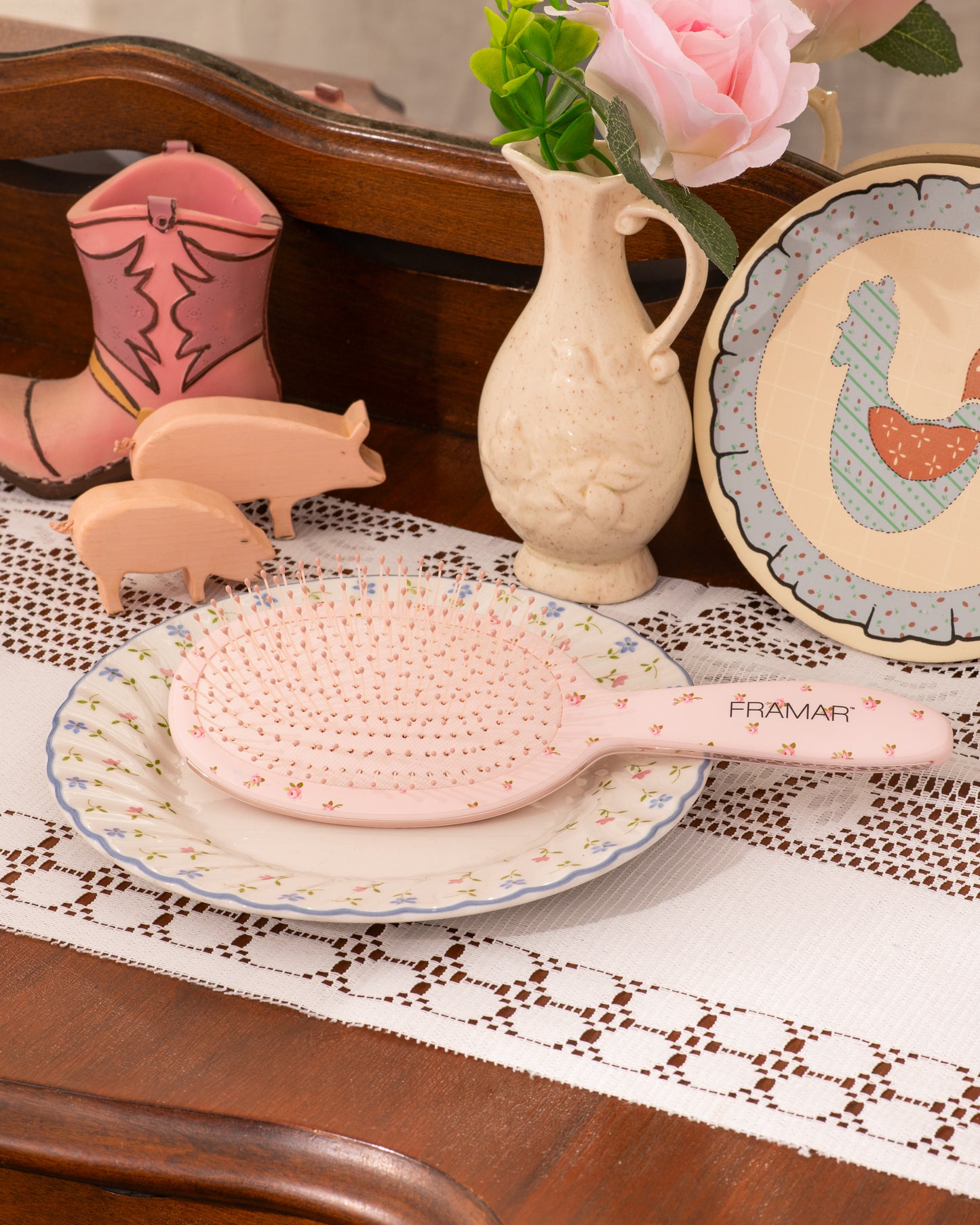 Framar Country Charm Detangle Hair Brush - Rosalie