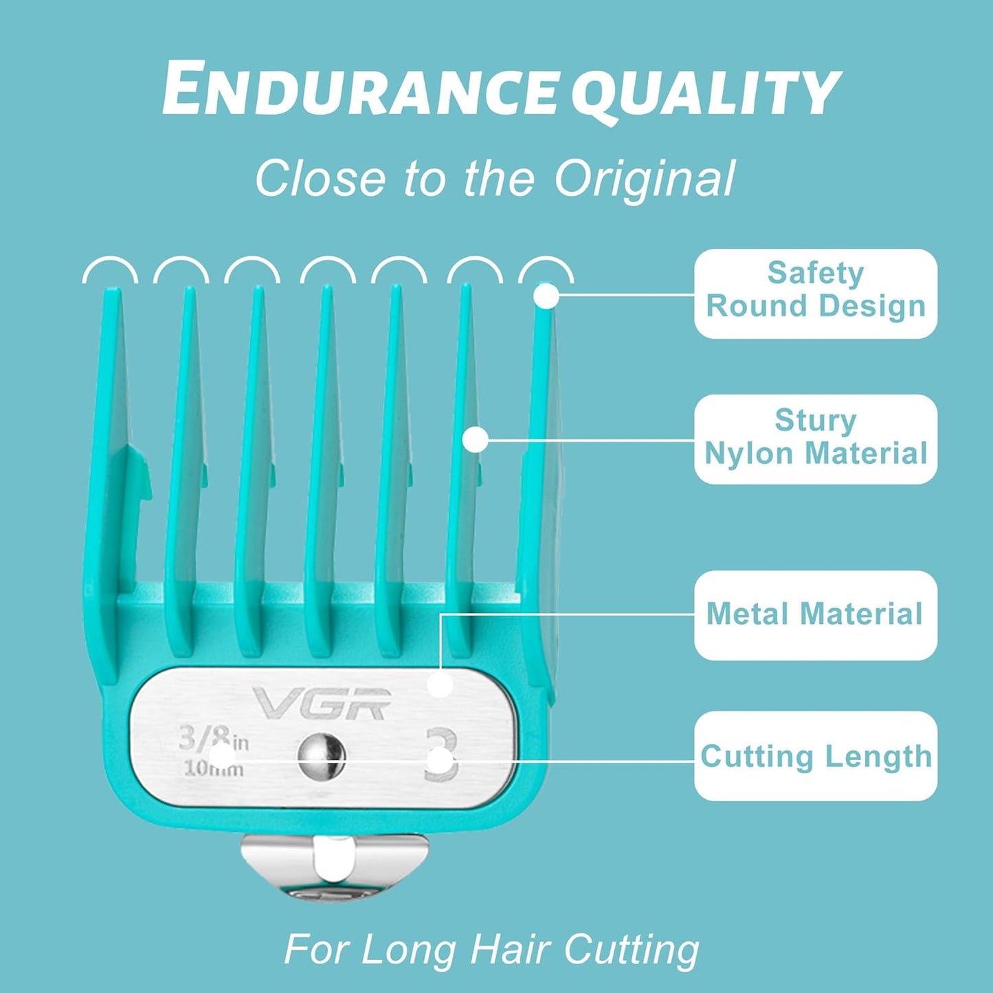 VGR Voyager Professional 8pc Premium Guide Comb Set w/Caddy