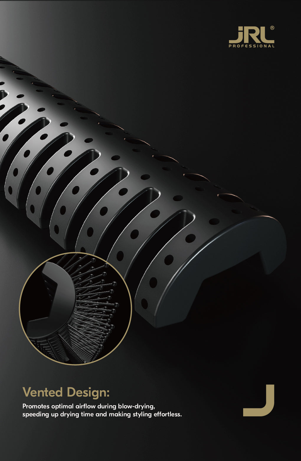 JRL 9 Row Vented Styling Brush