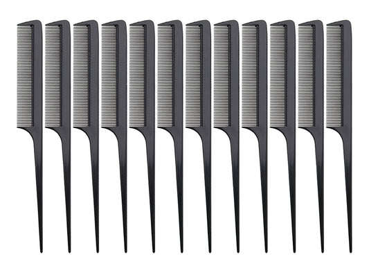 Diane Rat Tail Combs 21.5cm (8.5") Black - 12 pack