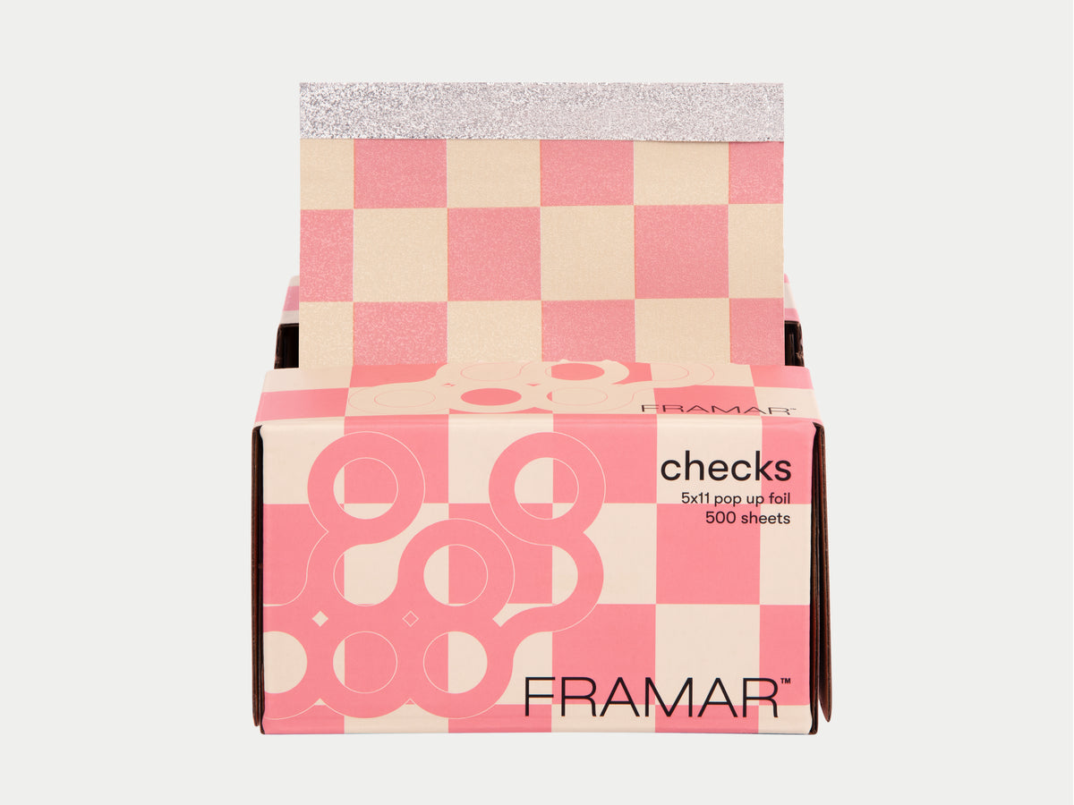 Framar Pink & Cream Checkered Pop Up Foil (500ct) 127 x 280mm (5x11) (12pc CARTON)