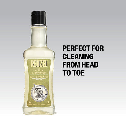 REUZEL 3 in 1 Tea Tree Shampoo, Conditioner & Bodywash 350ml