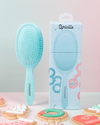Framar Cookie Cutter 9PC Glitter Detangle Hair Brush Retail Display