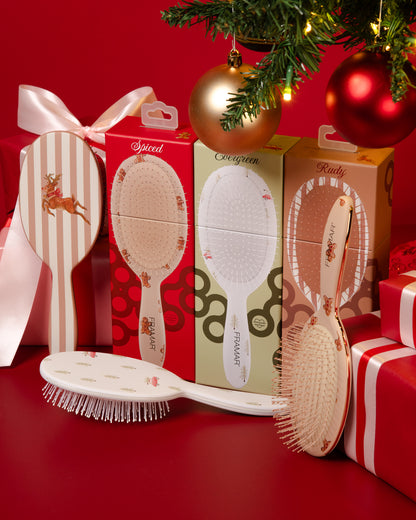 Framar Holly Days 9PC Detangle Hair Brush Retail Display