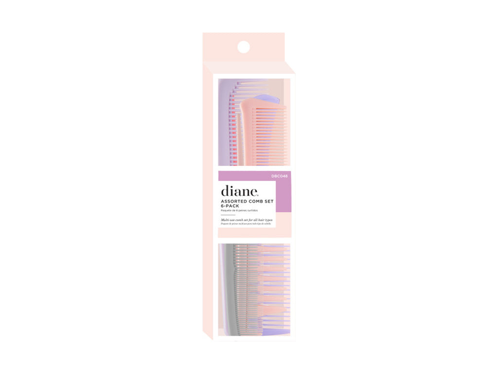 Diane Assorted Comb Set, Pastels 6-Pack