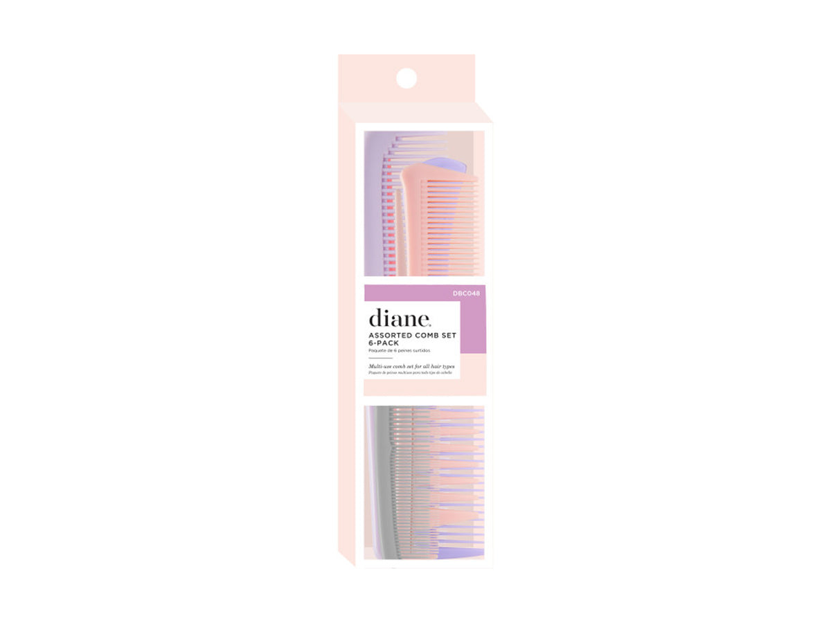 Diane Assorted Comb Set, Pastels 6-Pack