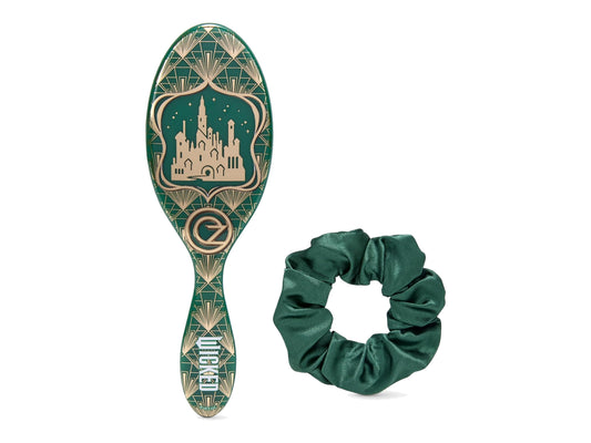 Wet Brush Original Detangler Brush - Wicked - Emerald City Brush & Scrunchie Set, Wet Brush Detangler Brush For Use On Wet Or Dry Hair Not For Use With Hair Dryer