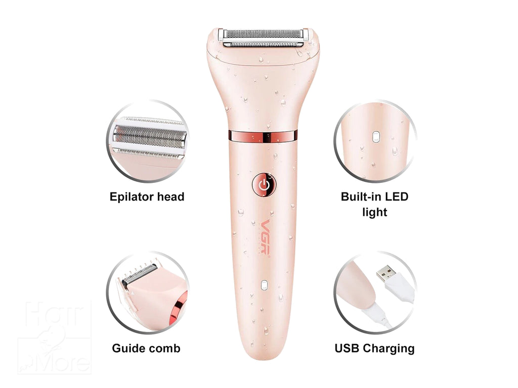VGR Voyager Lady Shaver Set 3-in-1 Pink