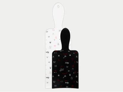Framar Limited Edition 'Get Lucky' 2 Pack Balayage Paddle Highlighting Boards White and Black With Tattoo Art Detail, Highlighting Paddle Boards 2 Pack, Balayage Paddles Short and Long, Curved Edge Highlighting Paddle Boards, Framar Get Lucky Collection - Limited Edition, Framar NZ, Salon Supplies NZ, Professional Salon Suppliers NZ, Hair Products Online