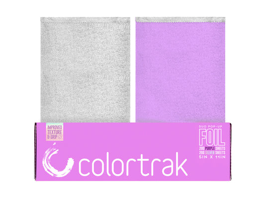Colortrak Duo Pop Up Embossed Foil 200 Purple Sheets + 200 Silver Sheets (400 Sheets Total) 5" x 11", Colortrak Pop Up Foil With 2 Coloured Foils In One Box