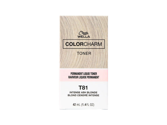 Wella Color Charm T81 Intense Ash Blonde Permanent Toner For Pre-Lightened Hair 42ml, Wella Permanent Toner For Icy Cool Ash Blonde Hair, Intense Ash Toner Ideal For Eliminating Brass From Blonde Hair, Toner For Hair, Wella Color Charm Toners NZ, NZ Professional Hairdressing Supplies, NZ Salon Supplies, Blonde Hair NZ