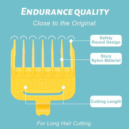 VGR Voyager Professional 8pc Coloured Guide Comb Set w/Caddy
