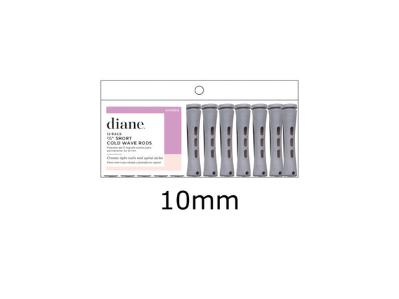 Diane Cold Wave Perm Rods - (E) Short Grey 10mm - 12 Pack