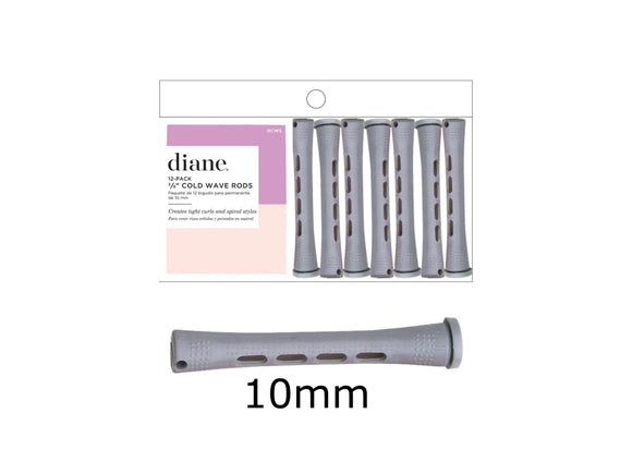 Diane Cold Wave Perm Rods - (J) Long Grey 10mm - 12 Pack