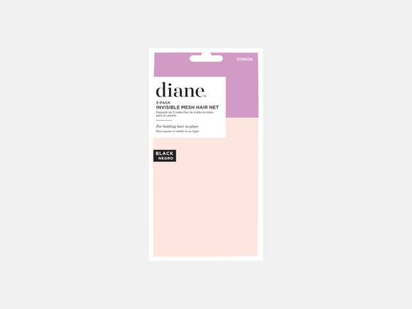 Diane Invisible Mesh Hair Nets, 3 Pack - Black