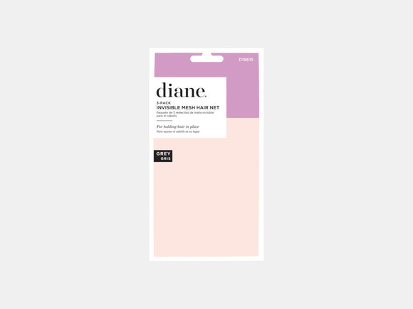 Diane Invisible Mesh Hair Nets, 3 Pack - Grey