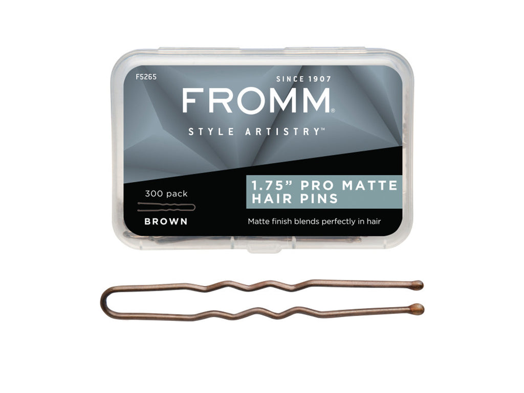 Fromm Style Artistry 45mm (1.75") Pro Matte Hair Pins, 300 Pack - Brown