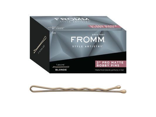 Fromm Style Artistry Matte Blonde Bobby Pins 2" (50mm) 600 Pack, Professional Hair Pins For Hair Ups/Up-Do's, Wedding Hair Styling Pins, Dance Hair Styling Pins, Matte Finish Hair Pins Blend Into Hair, Professional Hair and Beauty Supplies, NZ Salon Suppliers