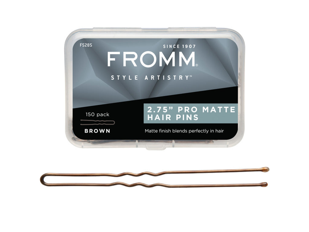 Fromm Style Artistry 76mm (2.75") Pro Matte Hair Pins, 150 Pack - Brown