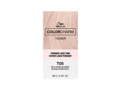 Wella Color Charm T05 Pale Rose Blonde Permanent Toner For Pre-Lightened Hair 42ml, Wella Permanent Toner For Dusky Rose Light Blonde Hair, Rose Coloured Toner  For Blonde Hair, Toner For Hair, Mix Wella T05 & T30 For Rose Gold Toner, Wella Color Charm Toners NZ, NZ Professional Hairdressing Supplies, NZ Salon Supplies, Blonde Hair NZ