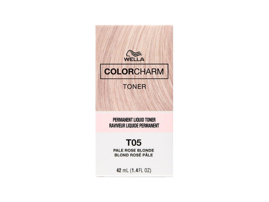 Wella Color Charm T05 Pale Rose Blonde Permanent Toner For Pre-Lightened Hair 42ml, Wella Permanent Toner For Dusky Rose Light Blonde Hair, Rose Coloured Toner  For Blonde Hair, Toner For Hair, Mix Wella T05 & T30 For Rose Gold Toner, Wella Color Charm Toners NZ, NZ Professional Hairdressing Supplies, NZ Salon Supplies, Blonde Hair NZ