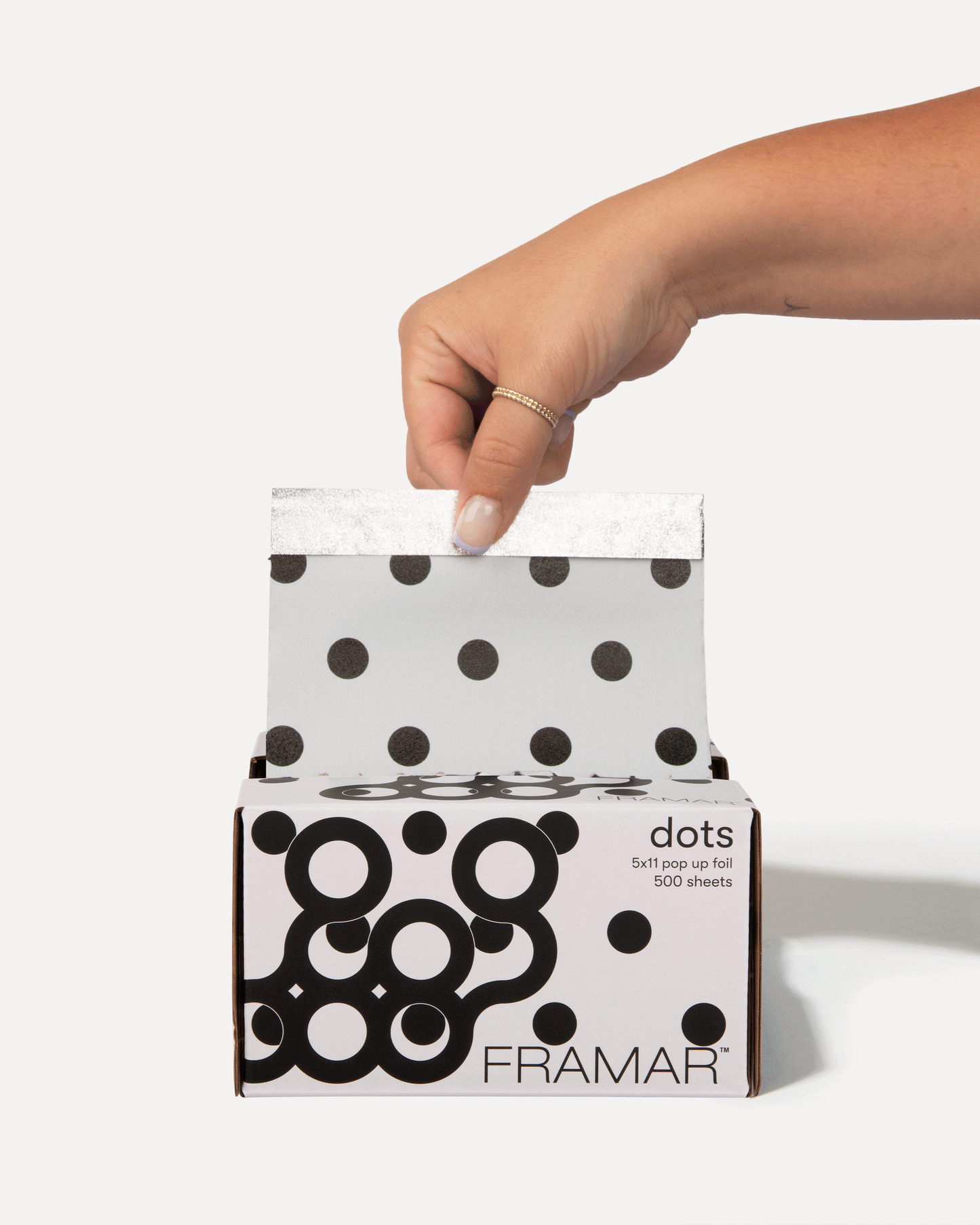 Framar Polka Dots Black & White Pop Up Foil (500ct) 127 x 280mm (5x11) (12pc CARTON)