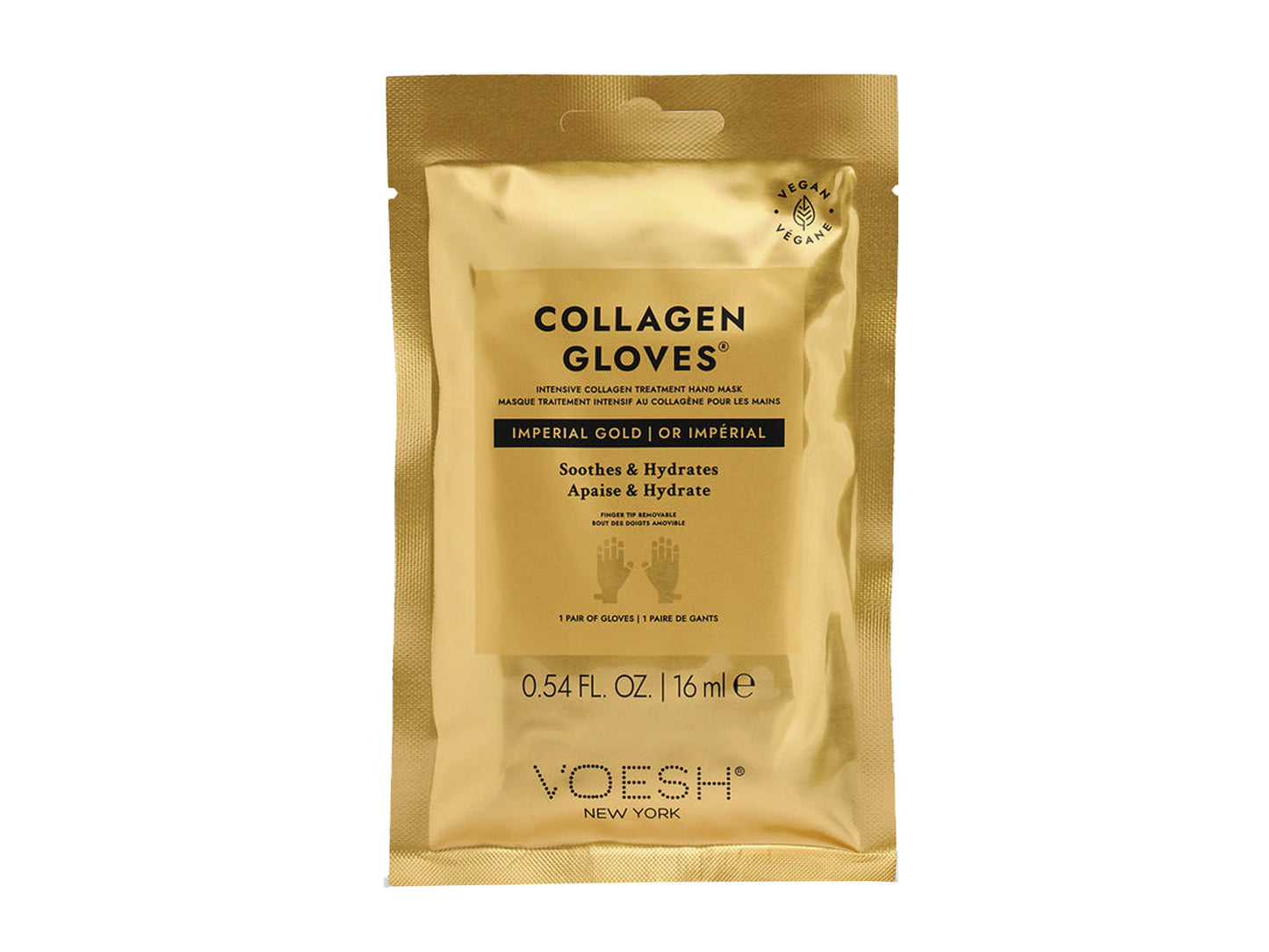 Voesh Imperial Gold Collagen Treatment Gloves 1 Pair, Intensive Collagen Treatment Mask Gloves For Hands And Cuticles, KBeauty, Voesh NZ