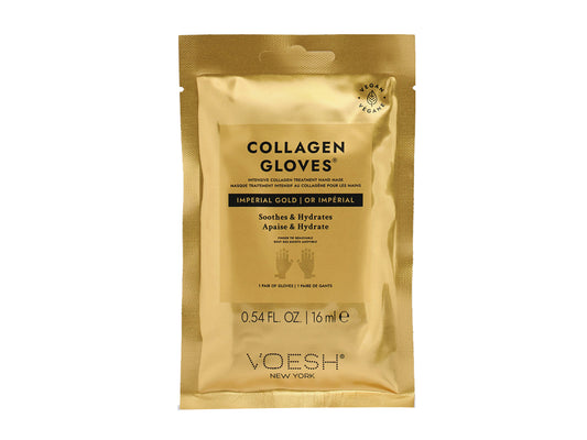 Voesh Imperial Gold Collagen Treatment Gloves 1 Pair, Intensive Collagen Treatment Mask Gloves For Hands And Cuticles, KBeauty, Voesh NZ